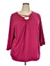 Ruby Rd. Burgundy 3/4 Sleeve T-Shirt Size 2X - photo 1