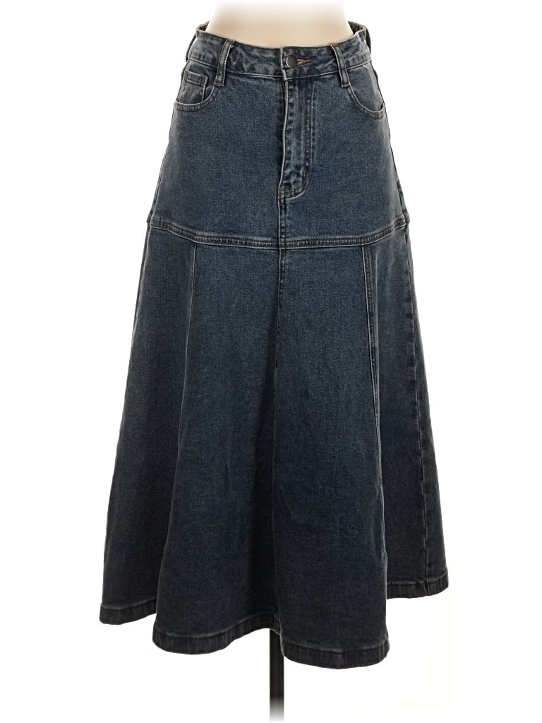 Pre-owned Motf Denim Skirt In Blue