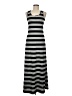 Pink Rose Stripes Gray Casual Dress Size M - photo 1
