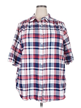 Woman Within Short Sleeve Button Down Shirt