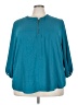 Eyelash Couture 100% Polyester Teal 3/4 Sleeve Blouse Size 3X - photo 1