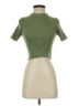 Zara 100% Polyester Green Short Sleeve Turtleneck Size S - photo 1