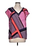 Express 100% Polyester Color Block Pink Short Sleeve Blouse Size L - photo 1