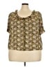 J.Crew 100% Polyester Green Short Sleeve Blouse Size 3X - photo 1