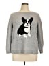 Cupcakes & Cashmere Graphic Silver Pullover Sweater Size 1X - photo 1