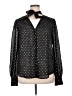 Paige 100% Polyester Polka Dots Black Long Sleeve Blouse Size XL - photo 1