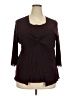Avenue Burgundy 3/4 Sleeve Top Size 18 Plus - photo 1