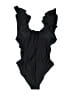 J.Crew Solid Black One Piece Swimsuit Size 8 - photo 1