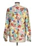 St. John's Bay 100% Cotton Floral Multi Color Ivory Long Sleeve Blouse Size L - photo 2