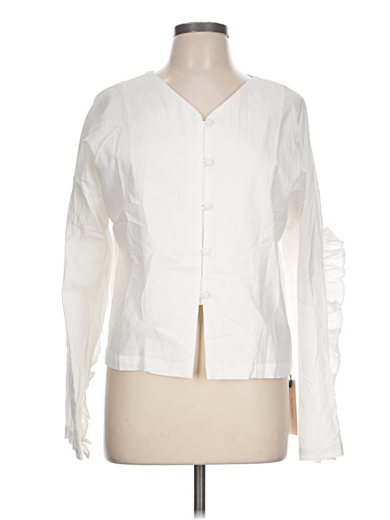 Commense Long Sleeve Blouse In White