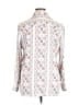 Ann Taylor 100% Polyester Paisley White Long Sleeve Blouse Size XL - photo 2