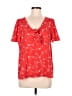 LC Lauren Conrad 100% Polyester Red Short Sleeve Blouse Size M - photo 1
