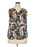 Renee C. Paisley Blue Sleeveless Blouse Size XXL - photo 1