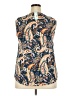 Renee C. Paisley Blue Sleeveless Blouse Size XXL - photo 2
