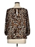 Talbots 100% Polyester Animal Print Brown 3/4 Sleeve Blouse Size 1X Petite - photo 2