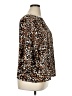 Talbots 100% Polyester Animal Print Brown 3/4 Sleeve Blouse Size 1X Petite - photo 4