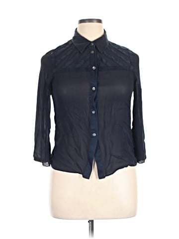 DKNY 3/4 Sleeve Button-Down Shirt (view 1)