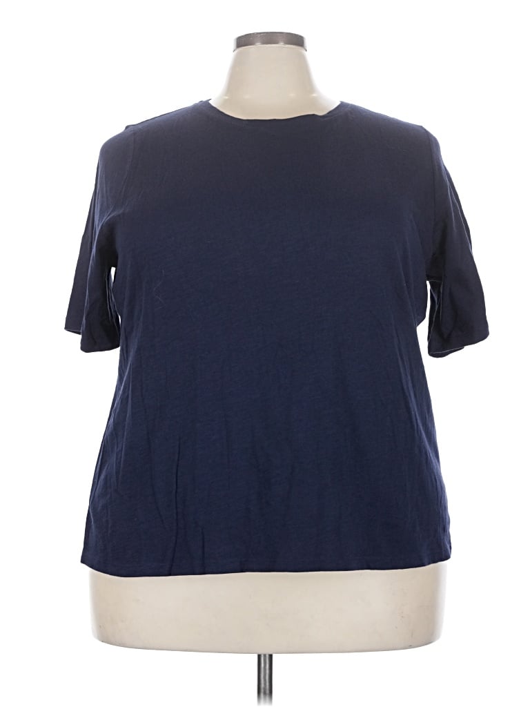 Pre-owned Eileen Fisher Short Sleeve T-shirt In Blue