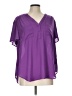 Torrid 100% Polyester Purple Short Sleeve Blouse Size Lg Plus (0) - photo 1