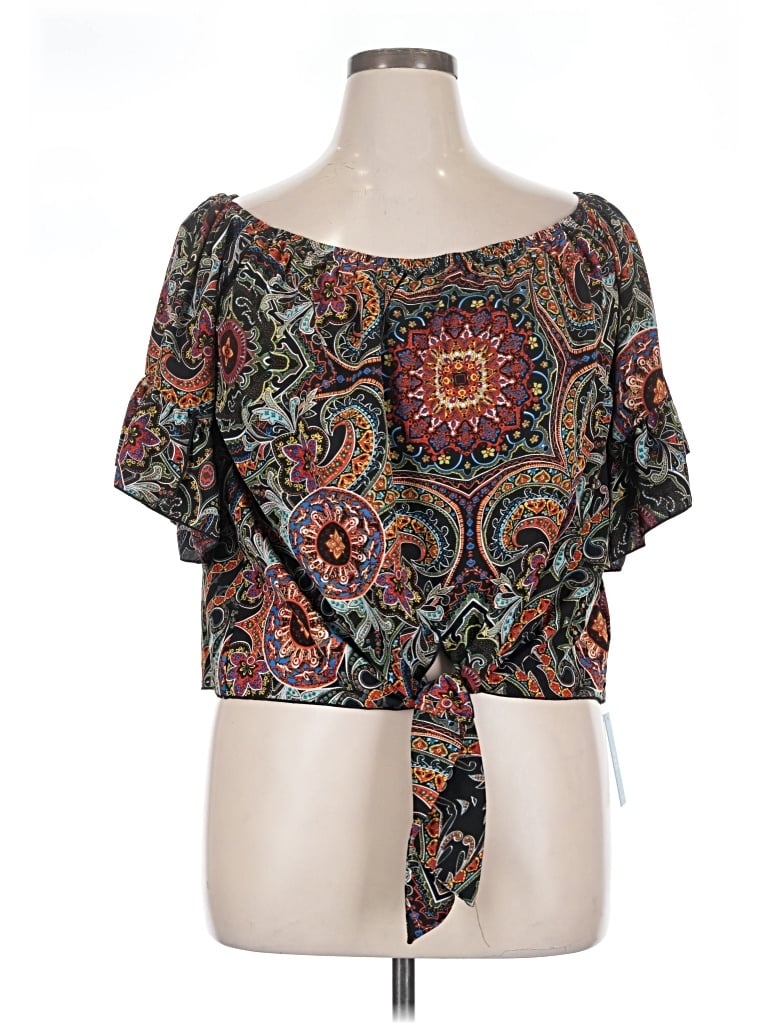 Cupshe Short Sleeve Blouse In Black