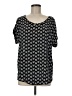 Pleione 100% Polyester Black Short Sleeve Blouse Size M - photo 1