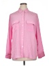 J.Crew 100% Silk Color Block Pink Long Sleeve Silk Top Size 16 - photo 1
