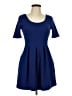 Lush Solid Blue Casual Dress Size L - photo 1