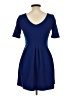 Lush Solid Blue Casual Dress Size L - photo 2
