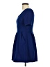 Lush Solid Blue Casual Dress Size L - photo 5