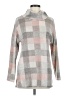 Tribal Plaid Gray Turtleneck Sweater Size M - photo 1