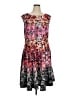 Melonie Print Pink Cocktail Dress Size 16 - photo 1