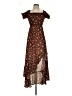 Mi ami 100% Polyester Paisley Brown Casual Dress Size S - photo 1