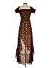 Mi ami 100% Polyester Paisley Brown Casual Dress Size S - photo 2