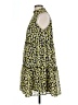 Mud Pie 100% Polyester Print Yellow Casual Dress Size L - photo 5