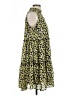 Mud Pie 100% Polyester Print Yellow Casual Dress Size L - photo 4