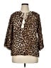 Vivilli Animal Print Brown 3/4 Sleeve Blouse Size XL - photo 1