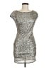 Heartloom 100% Polyester Metallic Silver Cocktail Dress Size M - photo 1