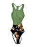 Cupshe Graphic Green One Piece Swimsuit Size S - photo 1