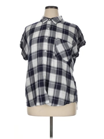 Cosmic Blue Love Short Sleeve Button-Down Shirt (view 1)