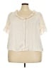 J.Crew 100% Polyester Ivory Short Sleeve Blouse Size 3X - photo 1