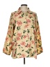 By Design 100% Cotton Floral Gold 3/4 Sleeve Blouse Size L - photo 1