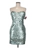 Trixxi 100% Polyester Metallic Silver Cocktail Dress Size 9 - photo 1