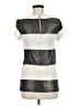 French Connection 100% Viscose Stripes Silver Short Sleeve Top Size M - photo 2
