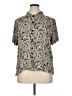 I.N. Studio 100% Rayon Print Gray Short Sleeve Blouse Size XL - photo 1
