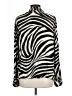 MNG 100% Viscose Animal Print Ivory Long Sleeve Blouse Size 12 - photo 2