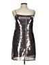 A.L.C. 100% Polyester Metallic Silver Cocktail Dress Size L - photo 1
