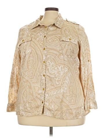 Jaclyn Smith 3/4 Sleeve Button-Down Shirt (view 1)