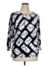 JM Collection Blue 3/4 Sleeve Blouse Size XL - photo 1