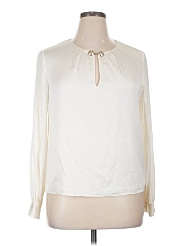 Intermix Long Sleeve Silk Top (view 1)