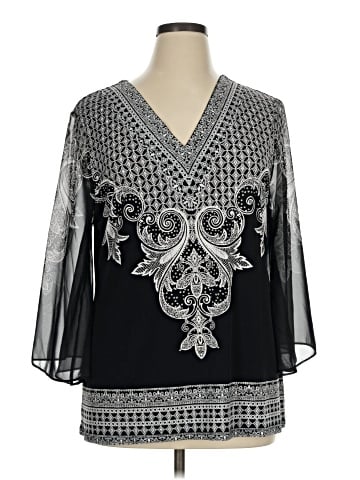 JM Collection 3/4 Sleeve Blouse (view 1)